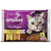 Barība kaķiem mīkstā Pure delight Mājputnu gaļas izlase 4x85g, Whiskas