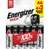 Baterijas Max new AA B4+2 1.5V, Energizer