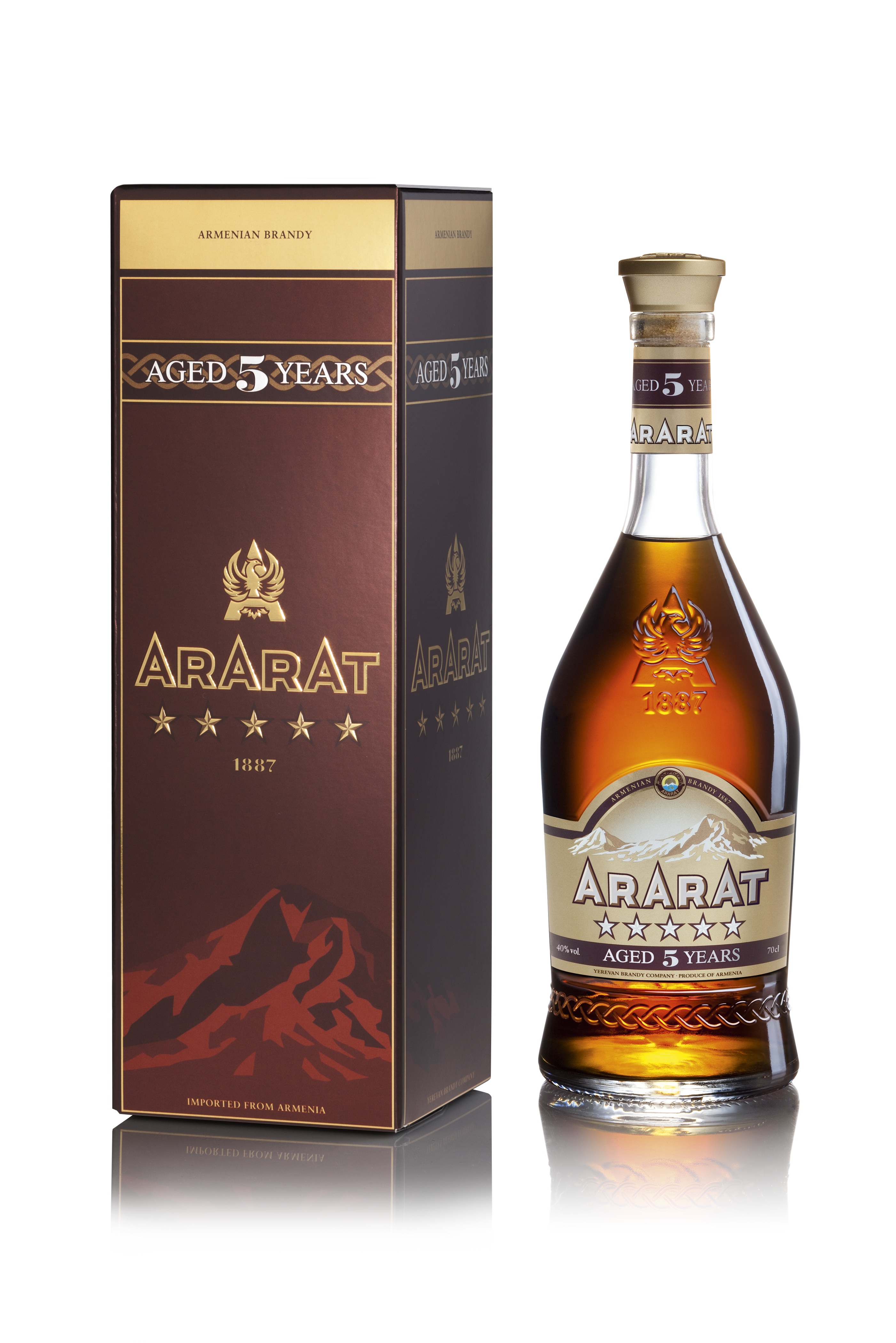 Brendijs Ararat 5* 40%, kastē 0.7l