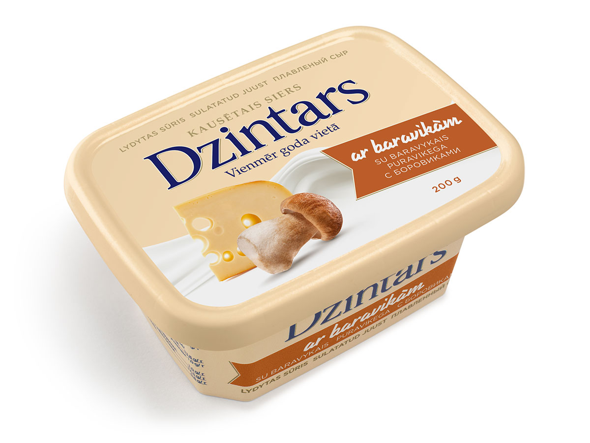 Kausētais siers ar baravikām 200g, Dzintars