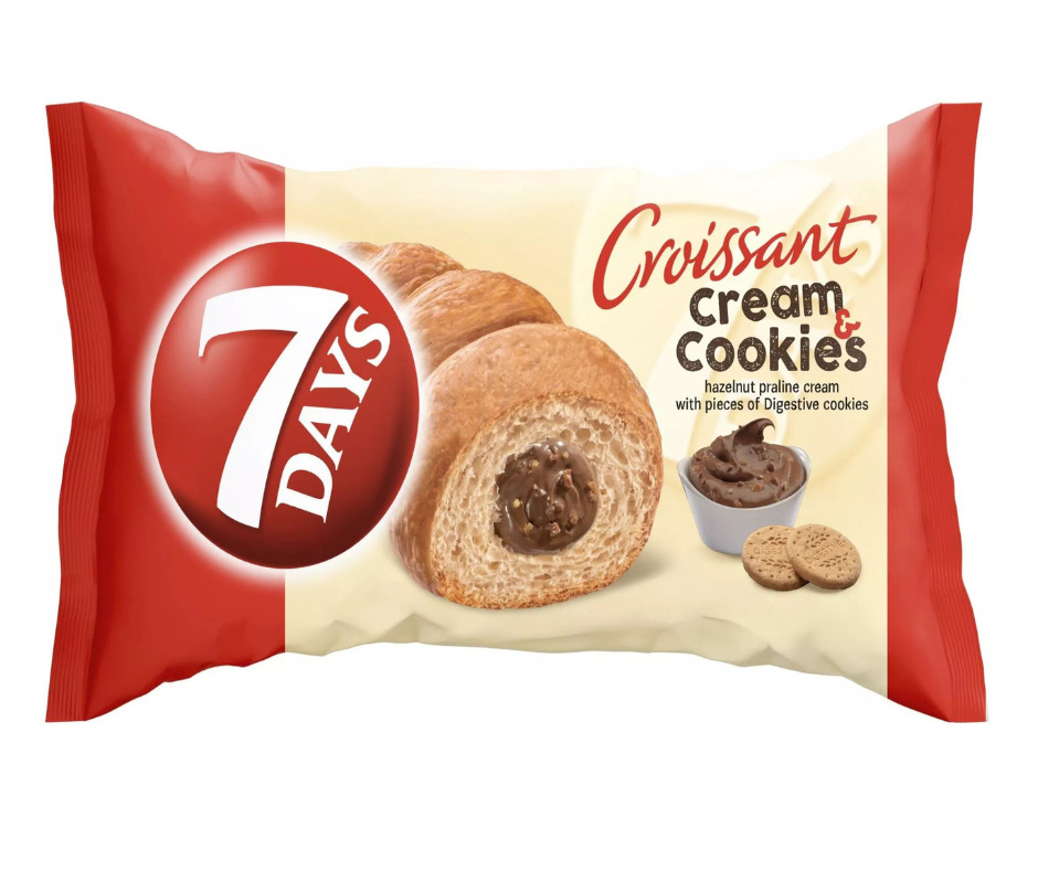 Kruasāns ar lazdu riekstu krēma pild. un cep. 60g, 7Days