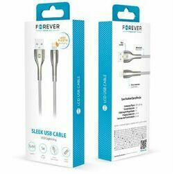 usb-kabelis-forever-sleek-8pin-1m-2-4a-balts