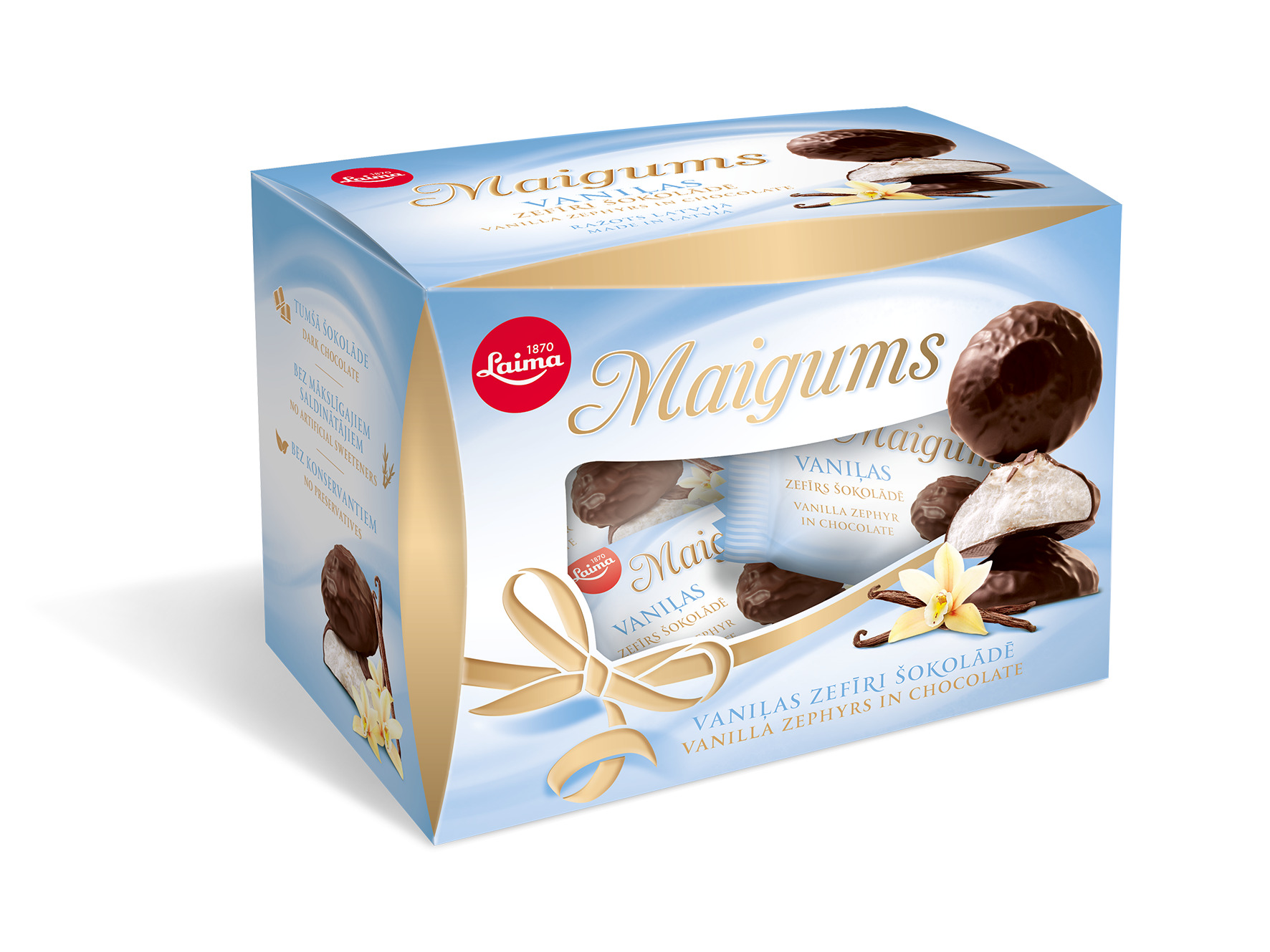 Zefīrs šok. ar vaniļas g. Maigums 185g, Laima